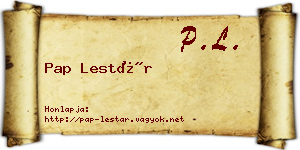 Pap Lestár névjegykártya